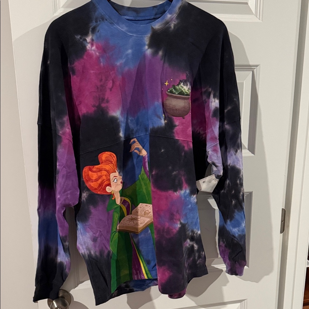 NWT Disney Parks Tie-Dye Glitter Hocus Pocus Witch Spirit Jersey Official Large